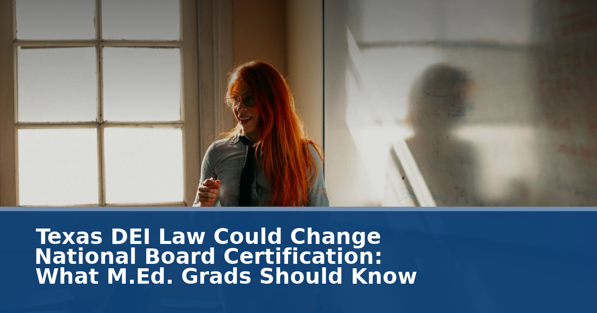 Texas DEI Law Could Change National Board Certification: What M.Ed. Grads Should Know