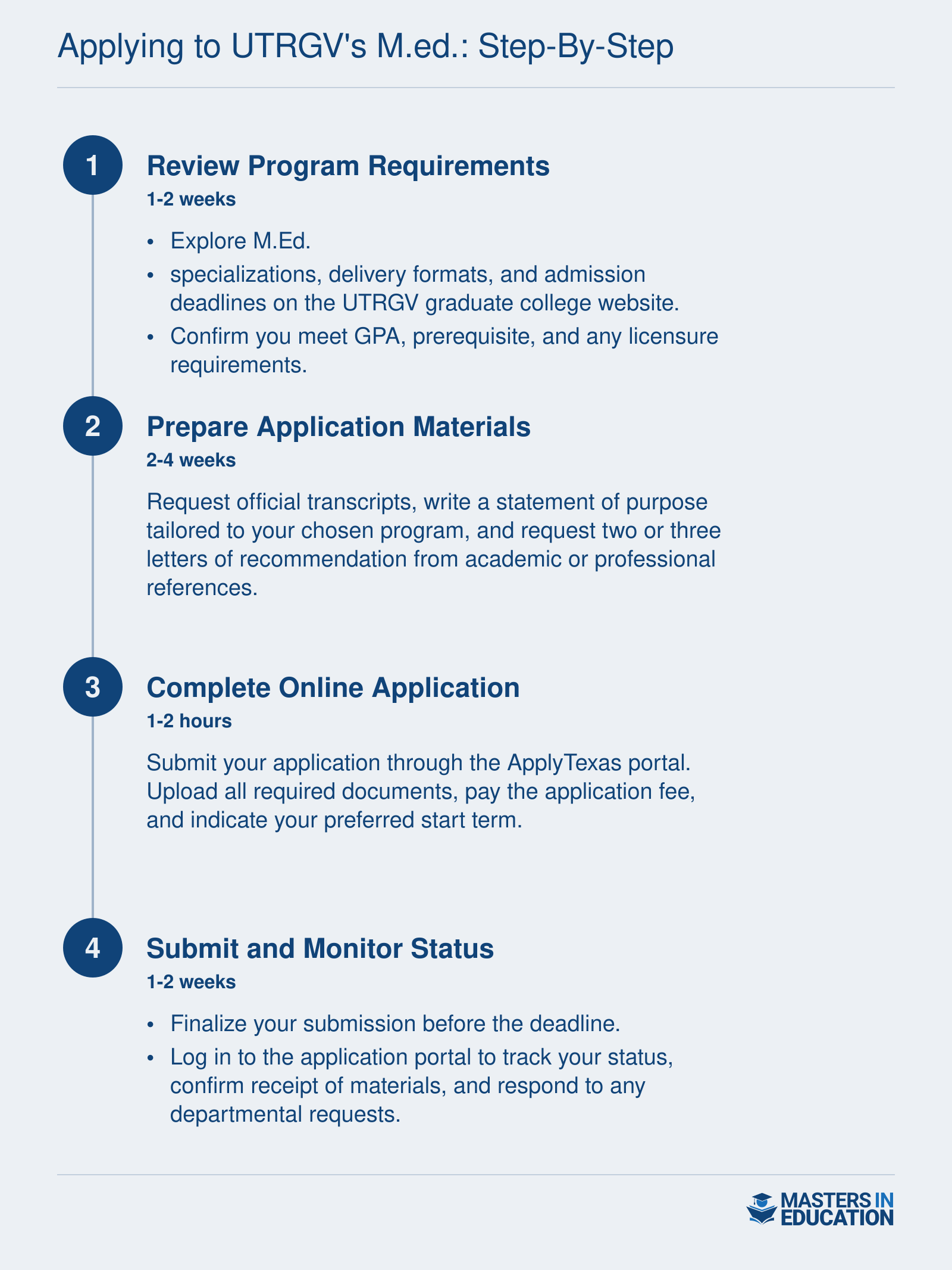 Applying to UTRGV's M.Ed.: Step-by-Step