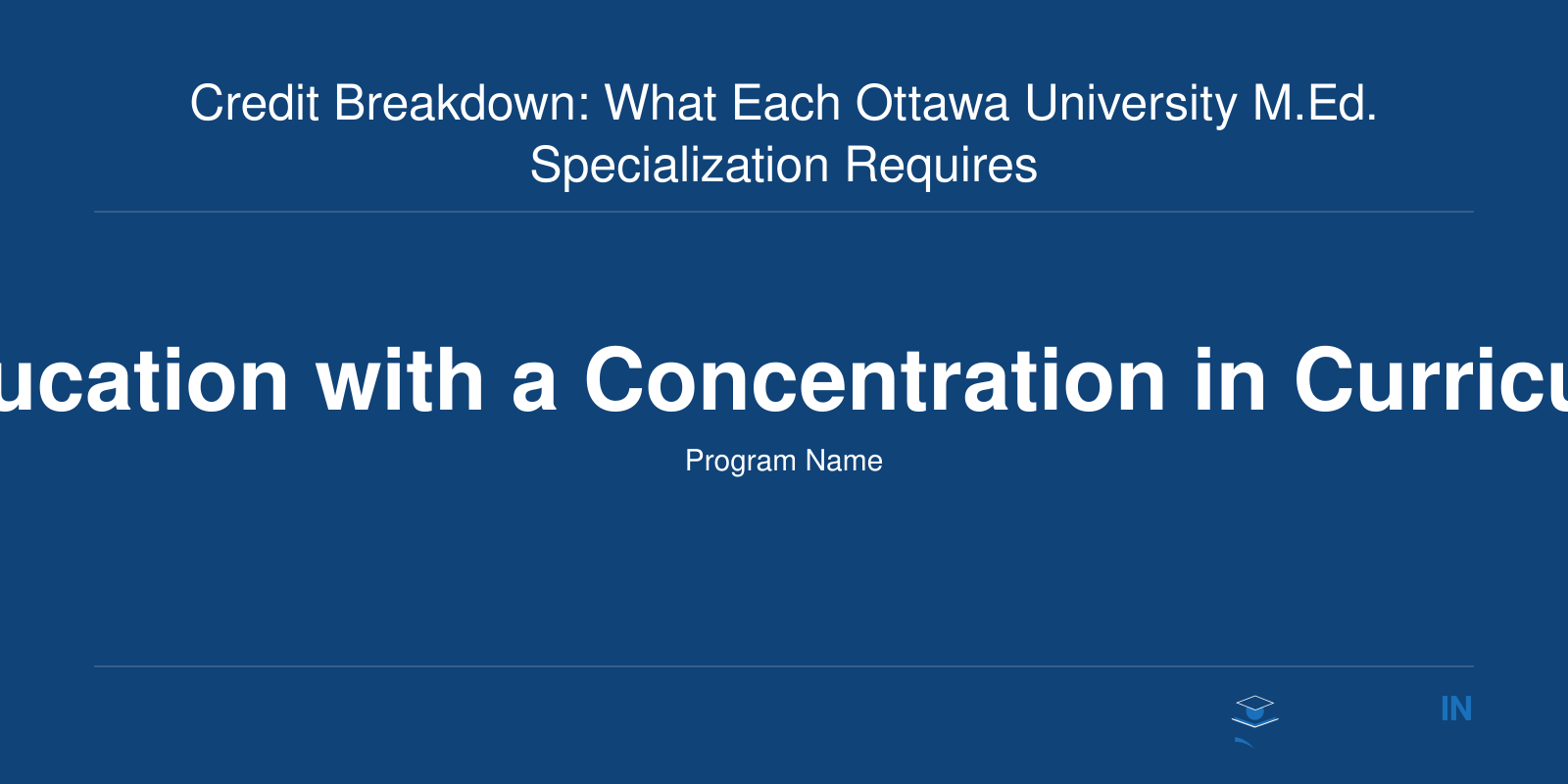 Credit Breakdown: What Each Ottawa University M.Ed. Specialization Requires